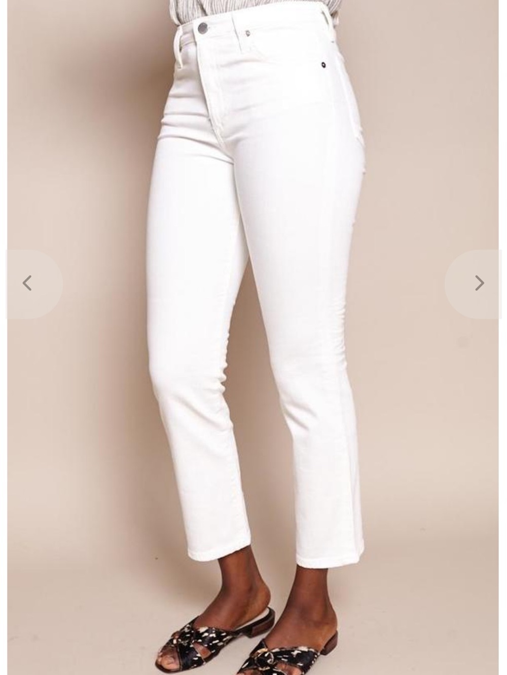 Ag Adriano Goldschmied White Raw-Hem Jeans